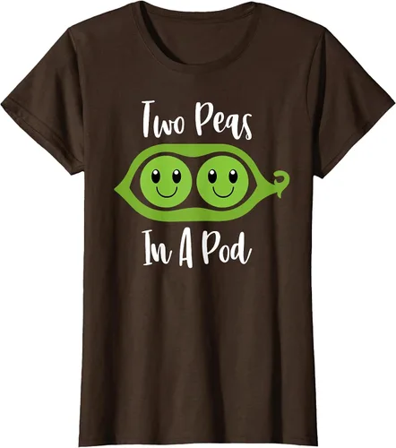 Vista 31 de Two Peas in A Pod Couples Matching Best Friend Cute Veg T-Shirt Baby Blue