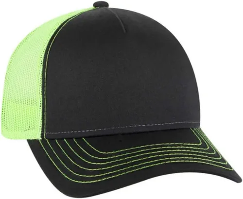 Vista 31 de The Vintage Year Gorra de béisbol ajustable de los deportes del camionero de la malla estructurada del algodón liso Negro