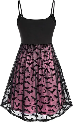 Vista 2 de Vestido gótico punk para mujer, vestidos de fiesta de Halloween, vestidos góticos irregulares, vestidos de fiesta vintage de cóctel, 0