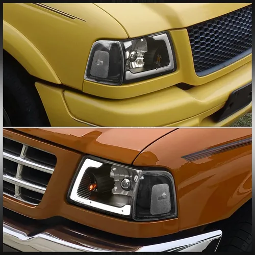 Vista 3 de AJP Distributors Conjunto de faros LED DRL de carcasa negra + juego de lámparas de señal de parachoques de esquina transparente compatible/reemplazo
