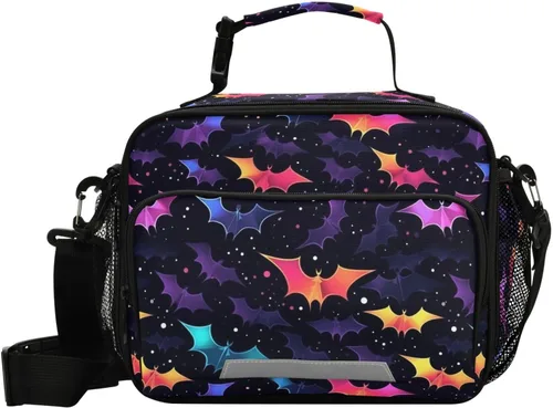 Vista 15 de MNSRUU Bolsa de almuerzo con aislamiento de astronauta espacial para mujeres, lonchera para hombre, con correa ajustable para el hombro, bolsa