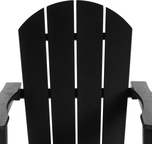 Vista 7 de HDPE Laguna Silla mecedora Adirondack de polietileno para exteriores (juego de 2), color negro