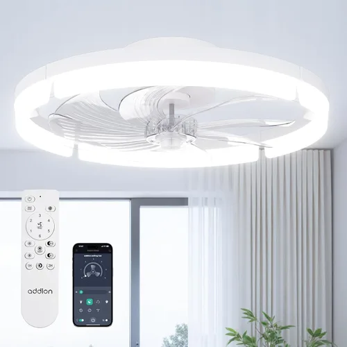 Vista 12 de addlon - Ventiladores de techo de 20 pulgadas con luces y control remoto Blanco - Estrellado