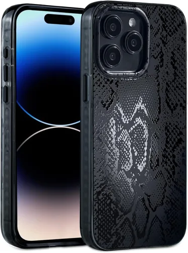Vista 72 de SCORPIFY Funda para iPhone 15 Pro Max [Compatible con MagSafe] con Diseño de Estampado de Leopardo Guepardo Negro Mate, Linda Funda Magnética