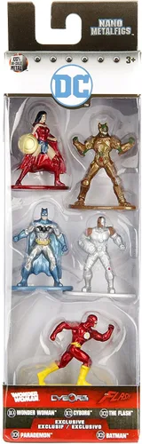 Vista 4 de JADA Nano Metalfigs 98664 - Figura de Batman Rebirth/Cyborg/Wonder Woman/The Flash/Parademon DC Comics