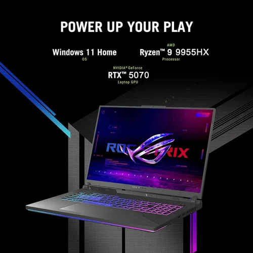 Vista 2 de Portátil para juegos ASUS ROG Strix G18, AMD Ryzen 9 9955HX,NVIDIA GeForce