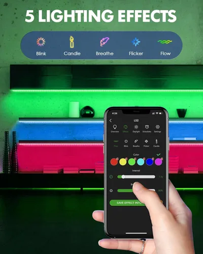 Vista 7 de VOCOlinc Tira de luz LED funciona con Apple HomeKit Siri Alexa Google Assistant 5050 RGB luces LED para dormitorio, Smart Wi-Fi, multicolor