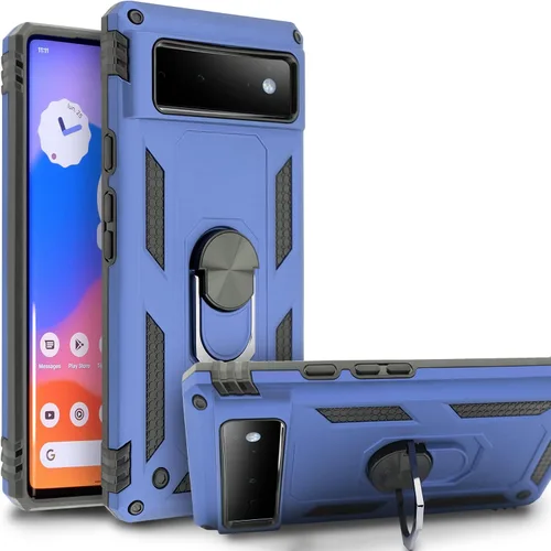 Vista 7 de Funda compatible con Google Pixel 6, funda para Google Pixel6, soporte magnético de anillo para dedo, soporte de grado militar, funda para teléfono
