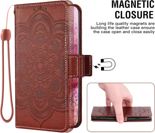 Vista 5 de Asuwish Funda de teléfono para Samsung Galaxy S23 Plus 5G con protector de pantalla de vidrio templado y tarjetero de cuero con tapa para tarjetas