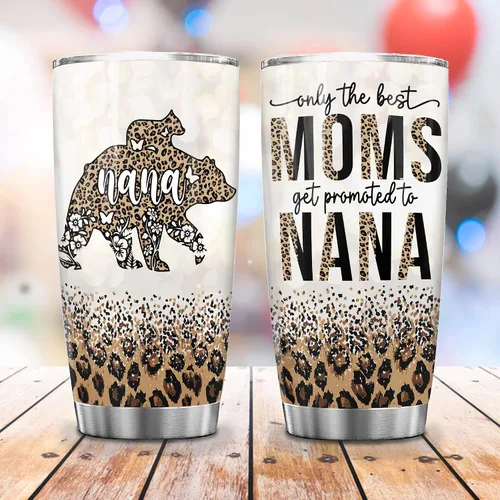 Vista 3 de Vaso de 20 onzas con tapa para abuela, regalo para el día de la madre, para abuela, abuelita, oso solo las mejores mamás se promted to nana