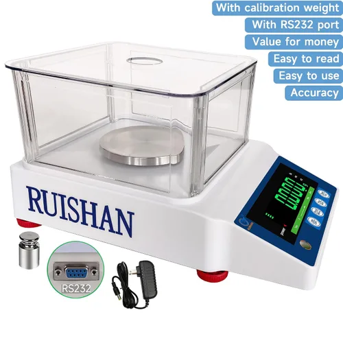 Vista 2 de 3.53 oz X 0.00 oz Escala digital precisa de gramos de laboratorio Balanza electrónica analítica de laboratorio Escala de miligramo de laboratorio