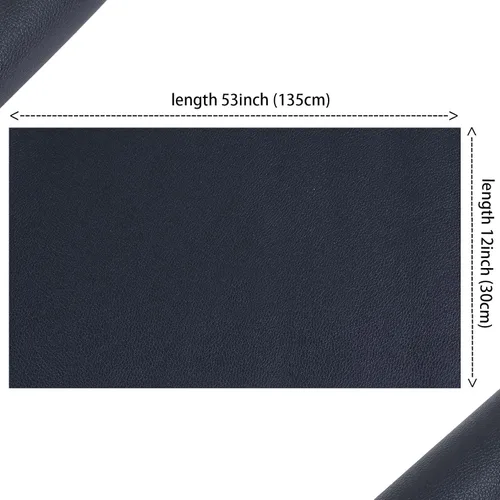 Vista 4 de HGUAN Rollo de hojas de piel sintética de color liso de 12 x 53 pulgadas, muy adecuado para hacer manualidades, aretes de cuero, lazos, costura Negro