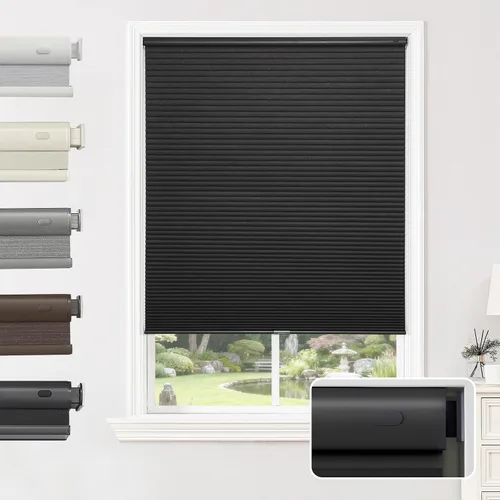 Vista 22 de Joydeco Persianas celulares opacas sin cables, 15 pulgadas de ancho x 36 A - Blanco