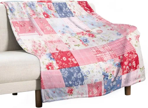 Vista 23 de Manta de verano con parches bohemios, vintage, bohemia, acogedora manta de franela para sofá, cama para niños y adultos, 30 x 40 pulgadas, manta