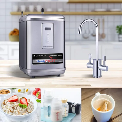 Vista 5 de Ready Hot 41-RH-300-F570-BN Sistema dispensador de agua caliente instantáneo, 2.5 cuartos de galón, pantalla digital, grifo de agua caliente de una
