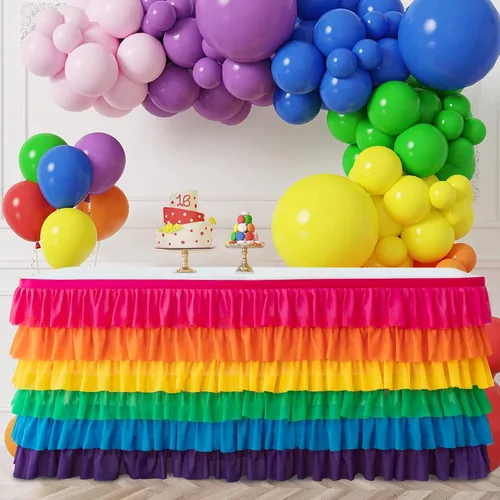 Vista 12 de Falda de Mesa de Tul Negro de 6 pies Falda de Mesa Tutú Para Mesa Rectangular Decoraciones de Fiesta de Cumpleaños Baby Shower Fiestas de Niñas