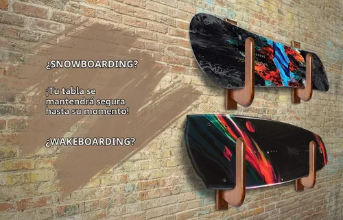 Vista 5 de TESLYAR Soporte de pared para tabla de surf, estante de madera para almacenamiento en pared, ganchos de madera maciza para tabla de surf, tabla