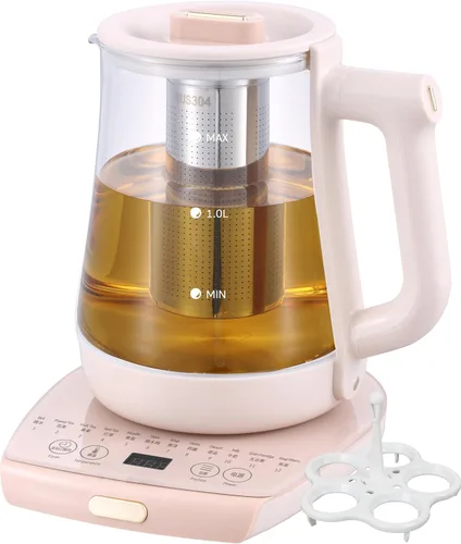 Vista 10 de Olla Eléctrica Saludable con Infusor y Olla para Guisar, Hervidor de Té Inteligente para Frutas Calientes, Control de Temperatura y Mantenimiento