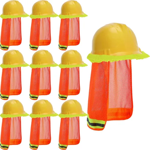 Vista 8 de 10 piezas de casco duro para el sol con cierres seguros, casco de construcción, sombrero, sombrero, construcción, sombrero, se adapta a cascos