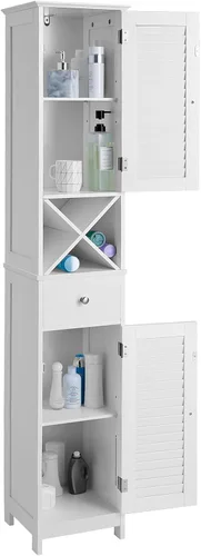 Vista 7 de SONGMICS VASAGLE Gabinete de Baño Independiente con Cajón y Estante Ajustable, Alacena de Cocina, Gabinete de Almacenamiento de Entrada de Madera