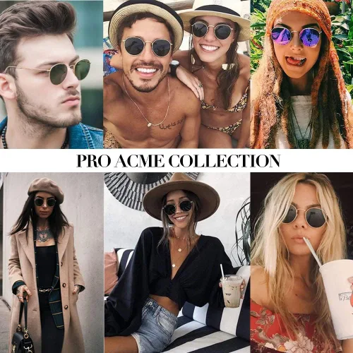 Vista 8 de Pro Acme Gafas de sol polarizadas de metal redondas pequeñas para mujer, estilo retro