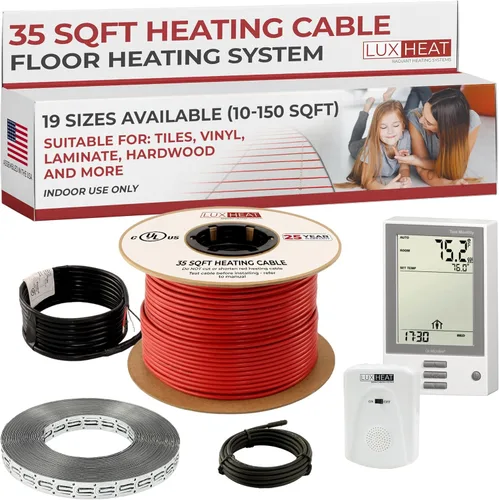 Vista 23 de LuxHeat Kit de cable de calefacción de suelo de 10 pies cuadrados - Sistema de calefacción por suelo radiante de 120 V - Sistema de suelo
