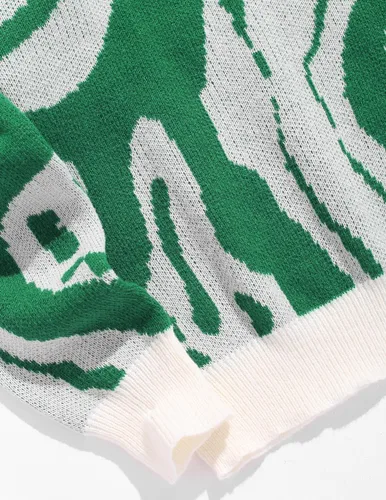 Vista 98 de ZAFUL Y2K - Suéter casual con estampado de llama estética para hombre, suéter de punto holgado, manga larga, cuello redondo