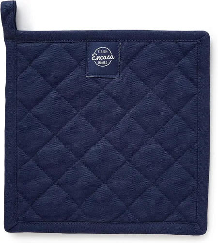 Vista 4 de Encasa XO Soportes para ollas, almohadillas acolchadas para cocina, 8 x 8 Azul escocés