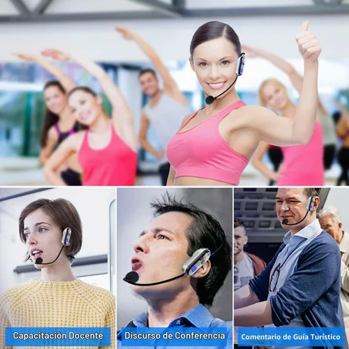 Vista 8 de Sistema de micrófono inalámbrico UHF para auriculares: Auriculares con micrófono - Pantalla digital LED, micrófono de cabeza y de mano 2 en 1