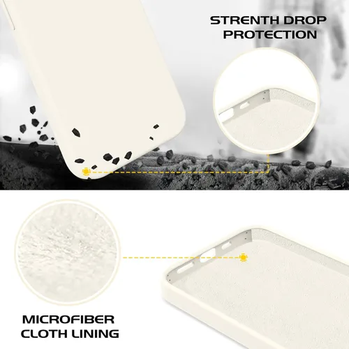 Vista 5 de DOMAVER Funda de silicona líquida para iPhone 14 para mujeres y hombres, cojín de forro de microfibra de goma, funda suave a prueba de golpes