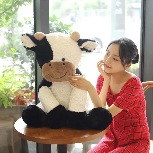 Vista 2 de Juguete de peluche de año de vaca, lindo ganado, animales de peluche, muñeca suave, juguetes para niños, regalo de cumpleaños para niños, Pascua