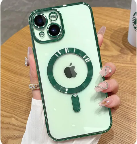 Vista 60 de Funda magnética para iPhone 12 Pro Max transparente compatible con MagSafe Funda protectora de lente de cámara integrada para iPhone 12 Pro Max