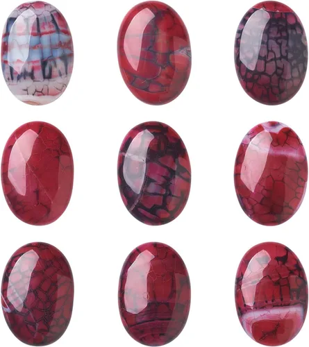 Vista 29 de Crafans Flat Back Gemstone Oval Cabochons Natural Stone Cabochons Healing Power Stone Chakra Crystal for Crafts DIY Jewelry Making Supplies