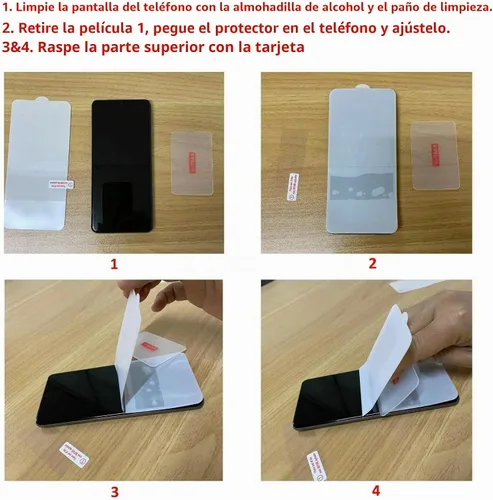 Vista 3 de LOOKSEVEN Paquete de 3 películas de hidrogel para Samsung Galaxy Note 8 y Note 9, protector de pantalla de TPU suave transparente, película