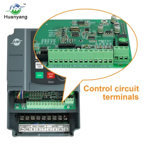 Vista 5 de Huanyang VFD, de una a 3 fases, variador de frecuencia, 1.5kW 2HP, entrada de 110V CA para control de velocidad de motor, serie FC