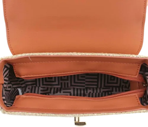 Vista 6 de Bolso cruzado con solapa pequeña y mediana para mujer con asa superior
