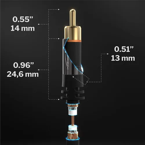 Vista 7 de KabelDirekt – 2X 10 pies de cable Cinch, cable de audio estéreo 2 x 2 Cinch – Resistente a roturas, calidad de sonido brillante