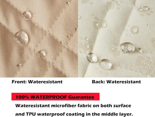 Vista 3 de Ameritex Funda impermeable antideslizante para silla de cuero, protector de muebles para sillas de perro, funda de silla ideal para mascotas y Beige