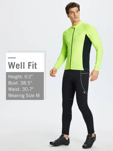 Vista 6 de BALEAF Camiseta de ciclismo de manga larga para hombre, para ciclismo de carretera, para bicicleta de montaña, bolsillos con cremallera completa
