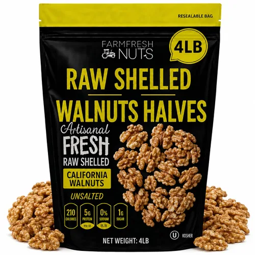 Vista 11 de Mitades y piezas de nueces de California sin cáscara cruda (1 libra), se compara con nueces orgánicas, gran fuente de Omega 3, aptas para veganas