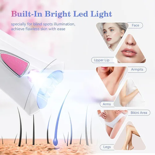 Vista 3 de Depiladora facial para mujeres, depiladora para mujer, deslizamiento suave, dispositivo de depilación para cara, piernas, brazos y axilas, removedor