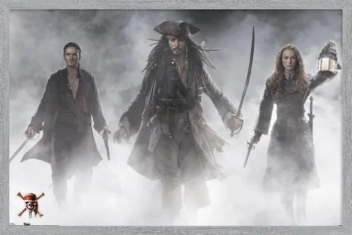 Vista 7 de Trends International Disney Pirates of the Caribbean: At World's End - Póster de pared de grupo, 14.725 x 22.375 pulgadas, versión enmarcada