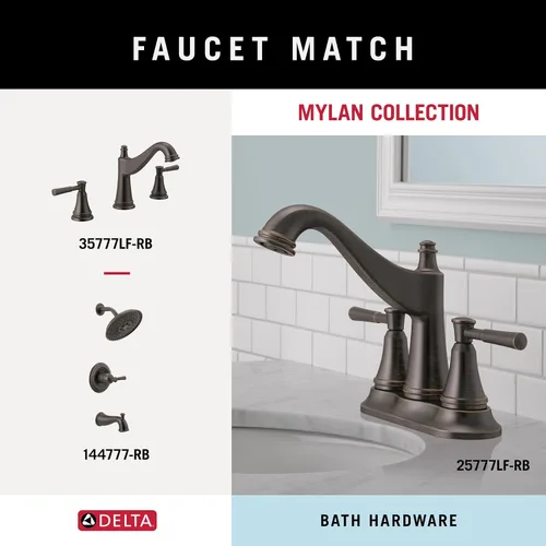 Vista 6 de Delta MYN18-VBR Mylan - Toallero de pared de 18 pulgadas con extensor de accesorios de baño de 6 pulgadas en bronce veneciano