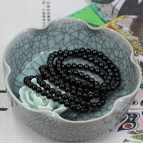 Vista 4 de Pulsera elástica de cristal semiprecioso de 0.236in, cuentas redondas de Rock Yoga de 7 pulgadas, unisex