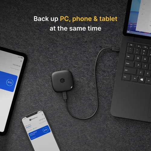 Vista 2 de Synology BeeDrive 1TB │ Copia de seguridad simultánea de archivos de Windows y fotos de iOS/Android │ Transfiere archivos de teléfono inteligente a
