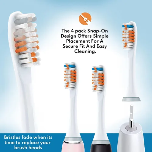 Vista 6 de Philips Sonicare - Cabezal de cepillo de dientes eléctrico compatible con Phillips, Sonic Care Powerup, repuesto eléctrico Power Up C1 C2 C3 Control