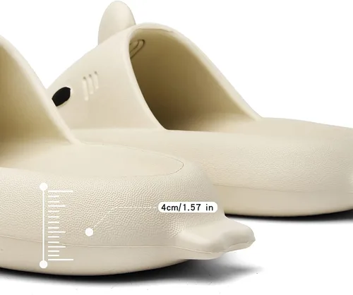 Vista 5 de geywhey Pantuflas de playa antideslizantes de verano con diseño de tiburón, modernas y bonitas.