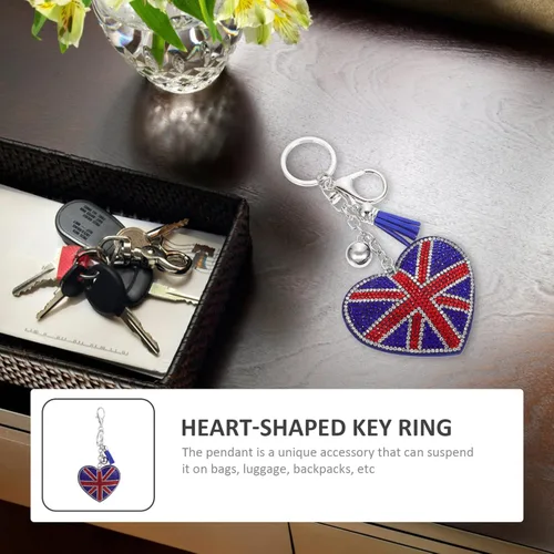 Vista 7 de Llavero Union Jack con diamantes de imitación, llavero de bandera británica, llavero de bandera británica, bolso de mano, recuerdo II 2022 recuerdo