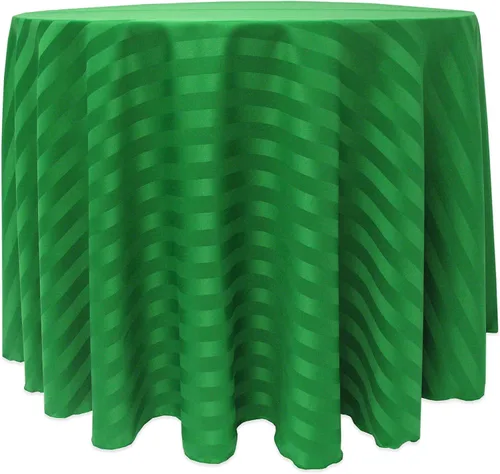 Vista 12 de ULTIMATE TEXTILE Mantel redondo de rayas satinadas de 84 pulgadas color marfil crema