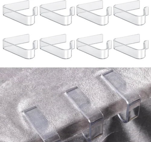 Vista 8 de LUTER 8 clips de plástico para mantel, transparente, 0.7-1.4 pulgadas de grosor, material ABS, clips para cubierta de mesa para el hogar, fiesta